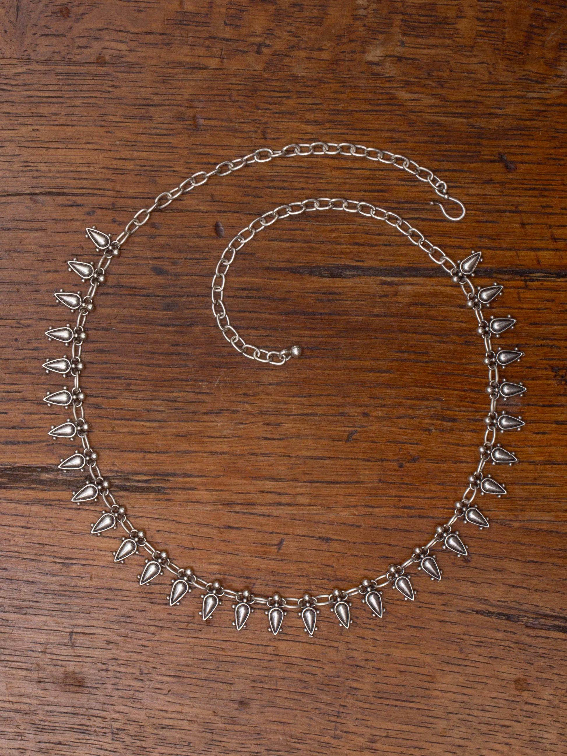 silver tear shaped  necklace
