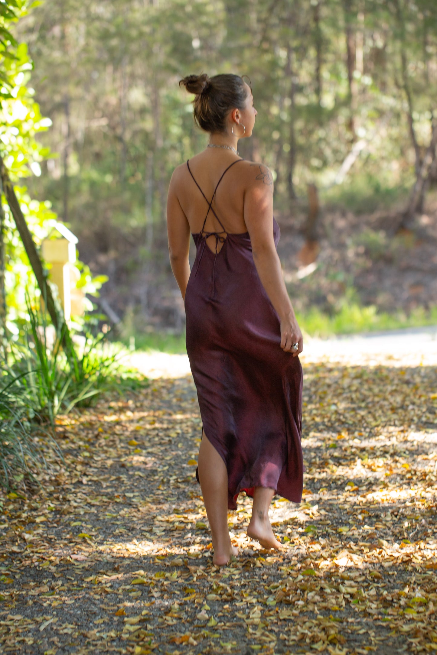 Amy Low Back Dress Bordeaux