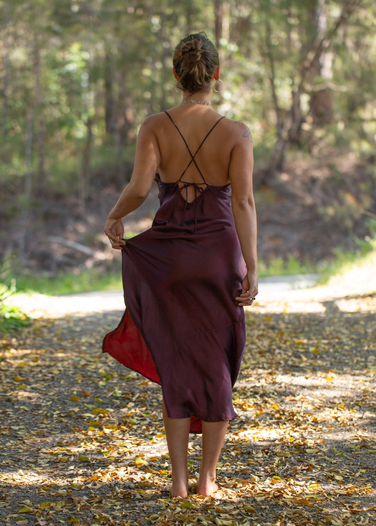Amy Low Back Dress Bordeaux