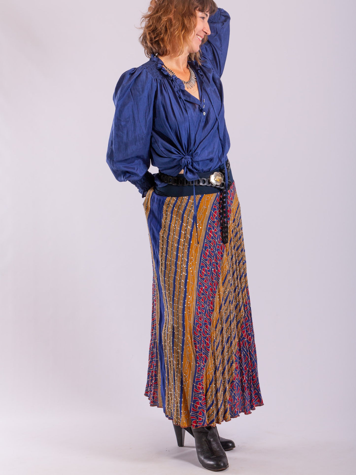 Daisy Silk Shirt – French Navy