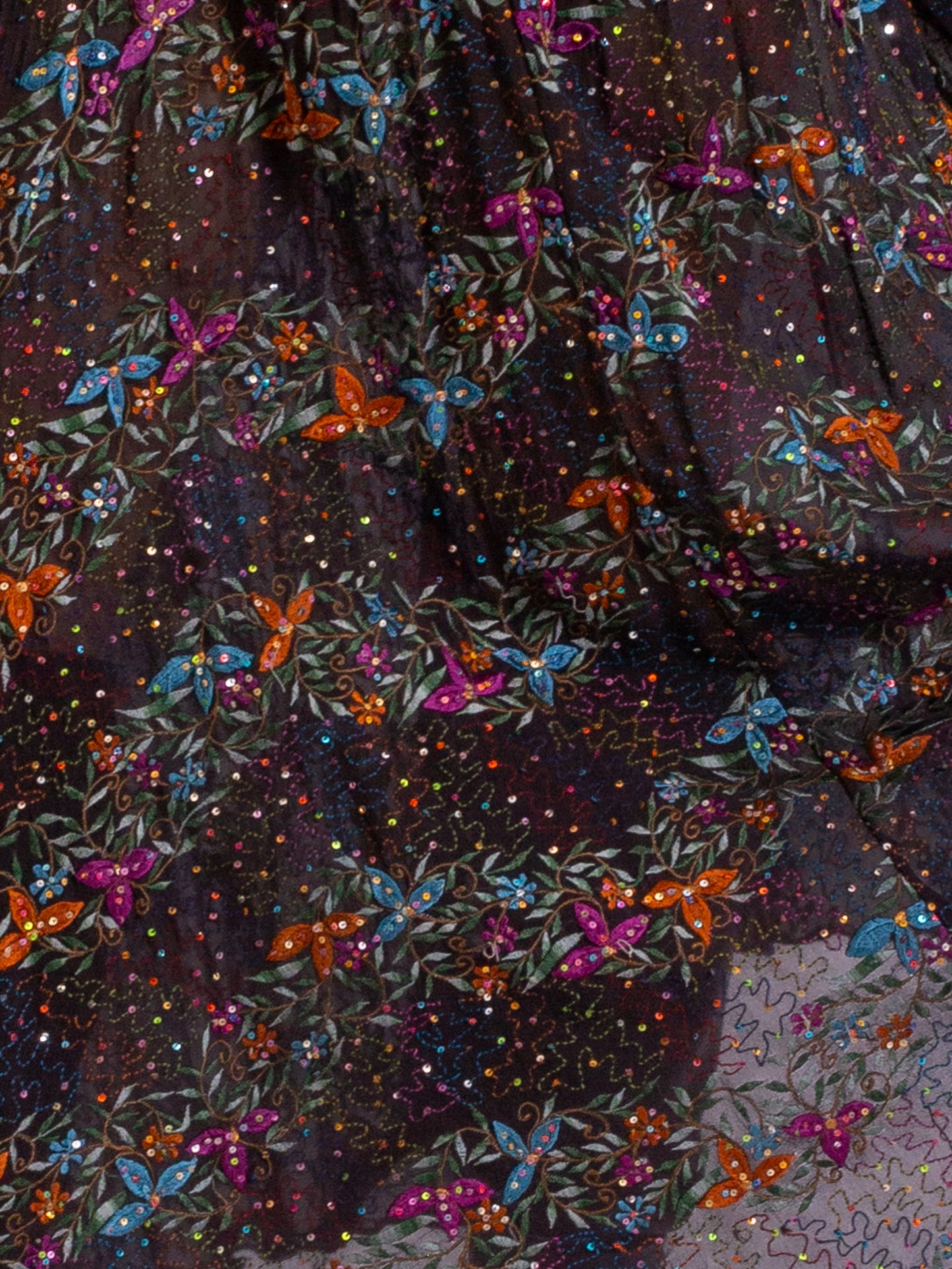 Pure silk sheer Georgette Phoenix Rises