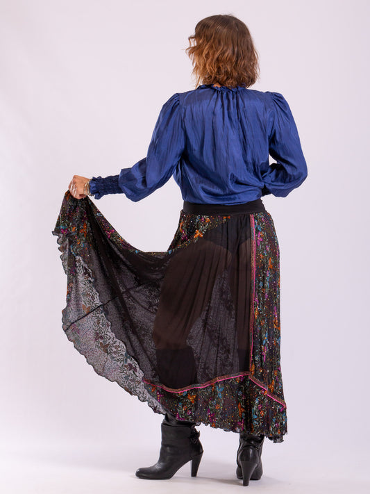 Pure silk sheer Georgette Phoenix Rises