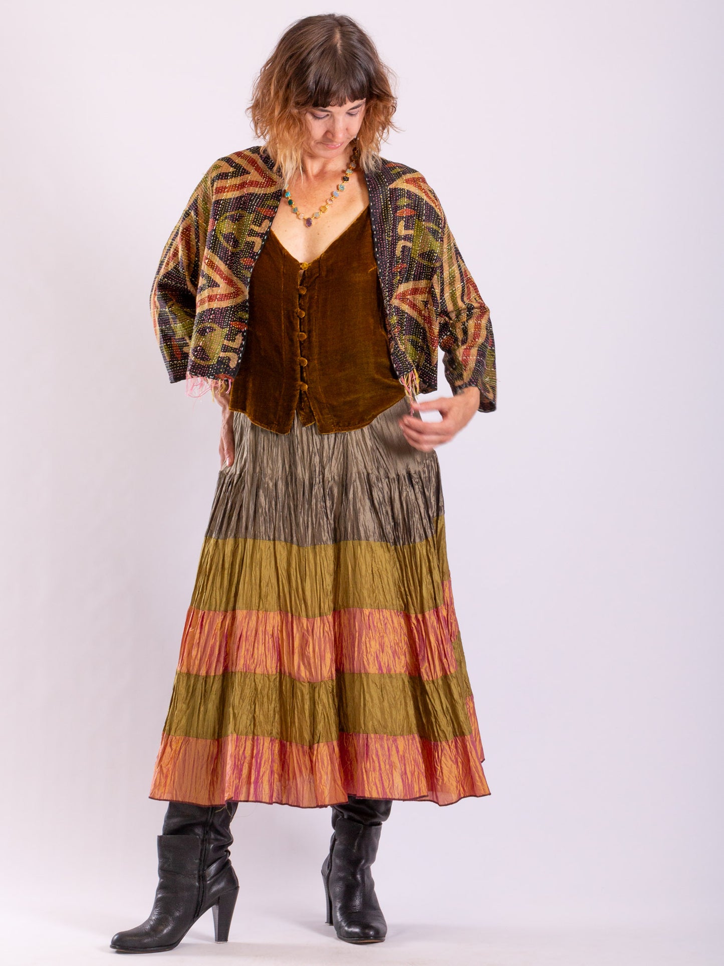 Catalina Tiered Skirt Olive Branch