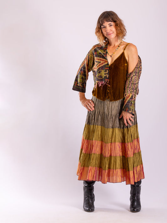 Catalina Tiered Skirt Olive Branch
