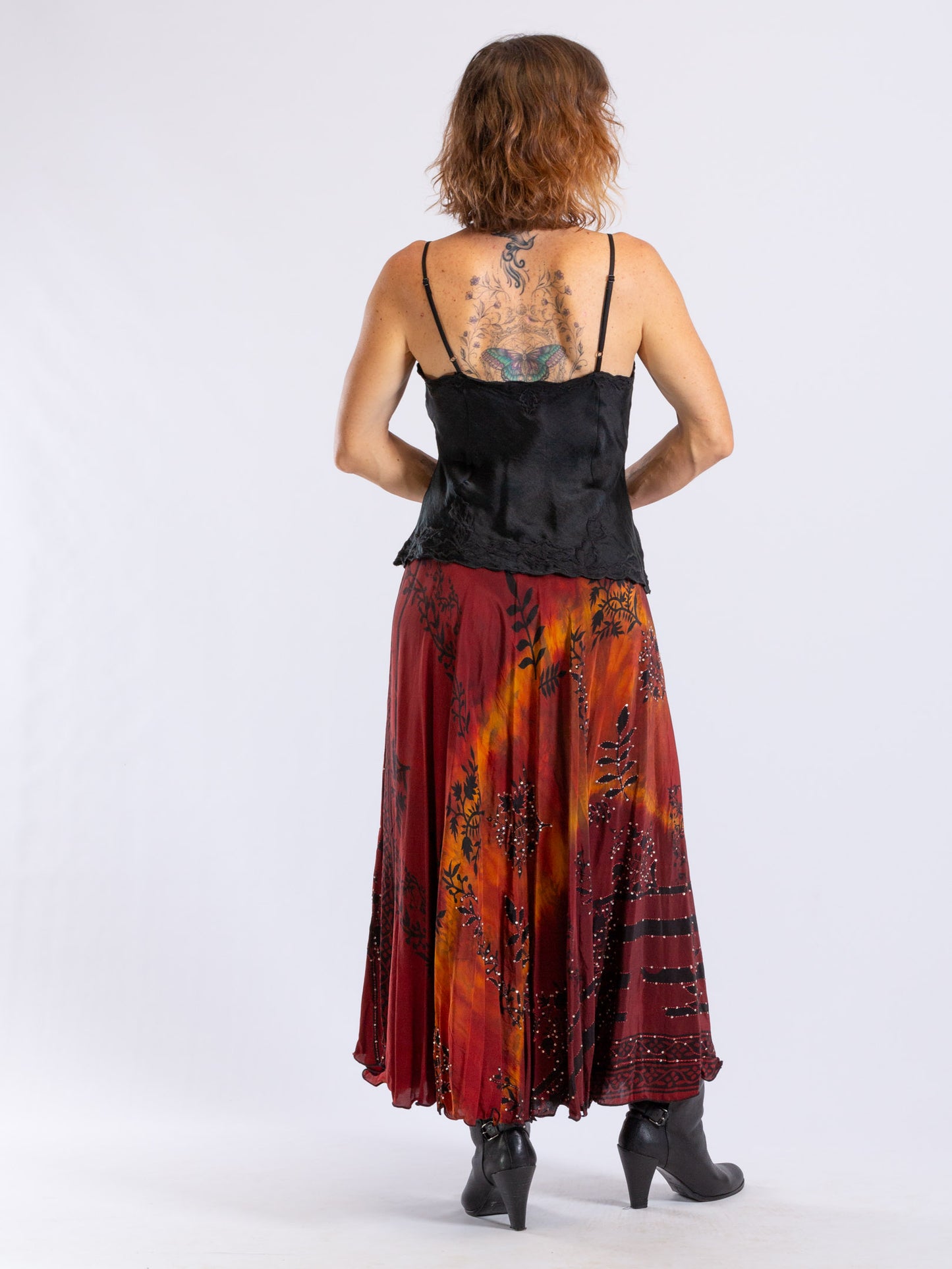 Russet Vine Sacred Stitch Silk Skirt