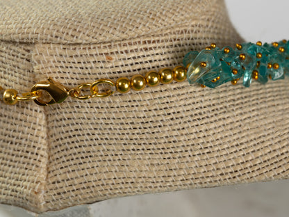 Sky Apatite & Gold Accent Necklace