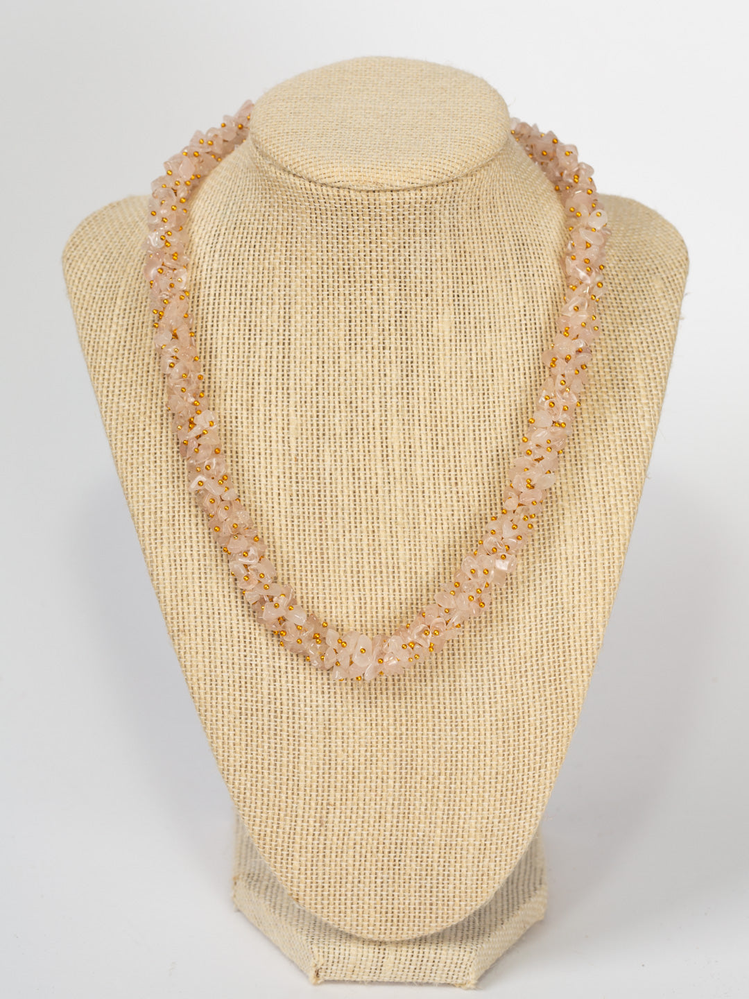 Rose Quartz & Gold Accent Necklace