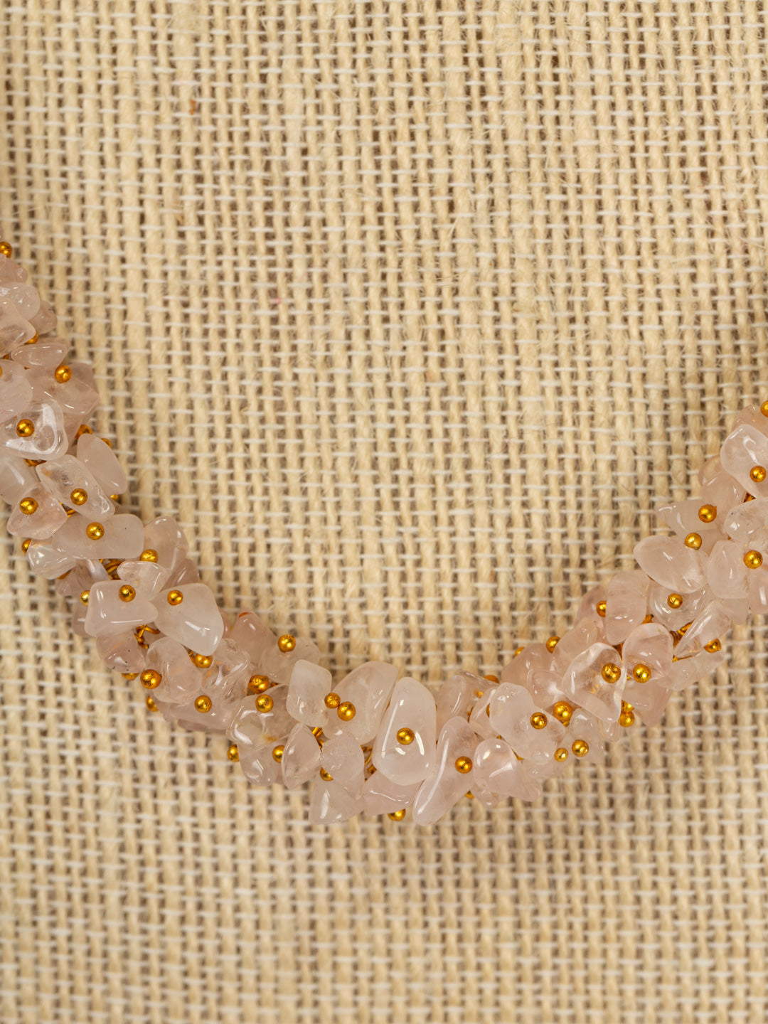 Rose Quartz & Gold Accent Necklace
