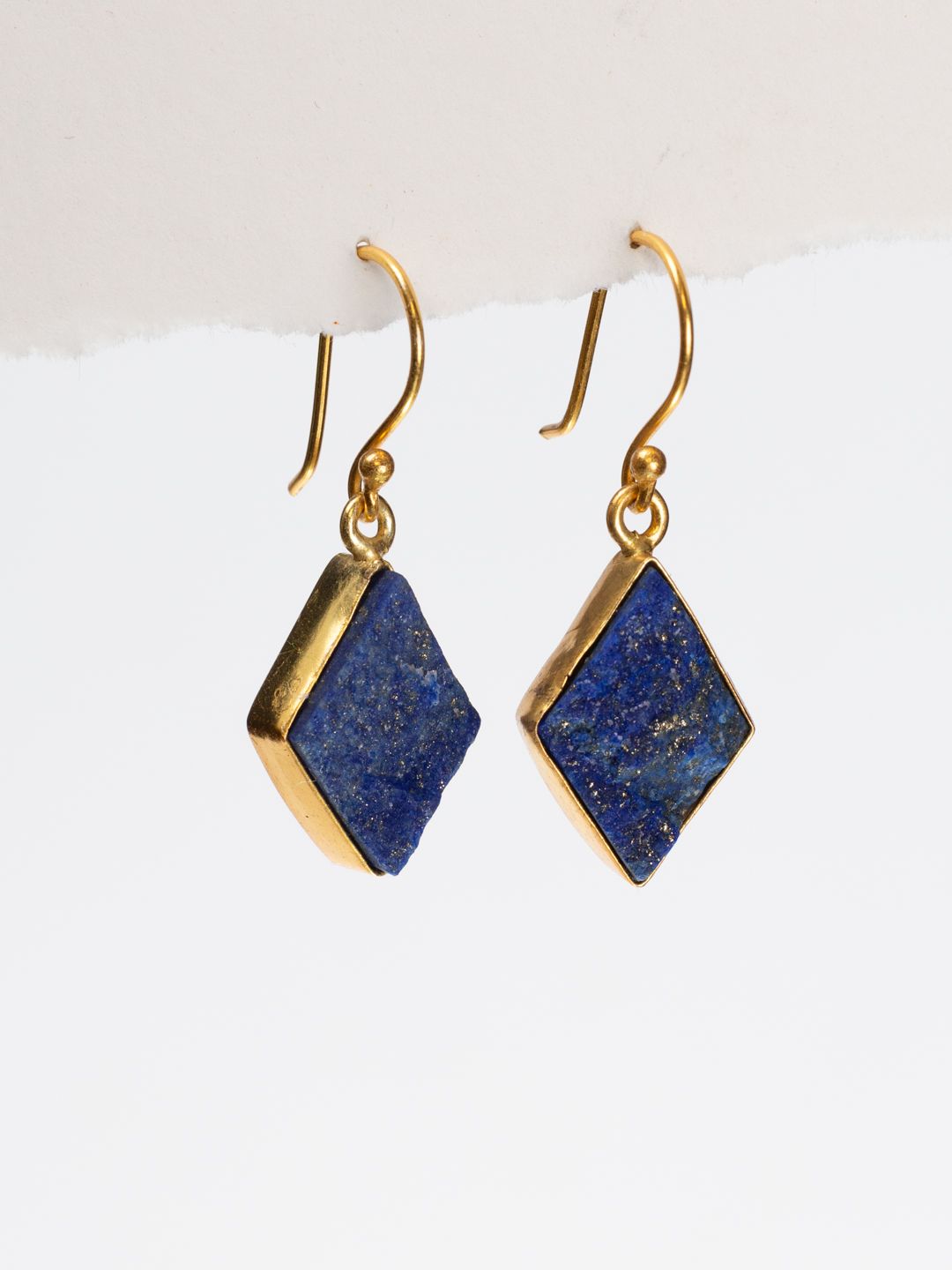 Gold Luxe earrings -  assorted diamond shaped raw cut