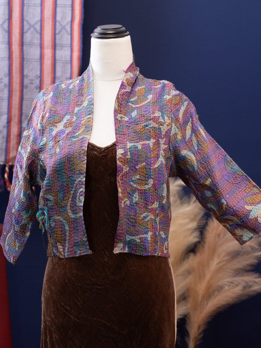 Boho Silk Chic Jacket. Lilac madness Size 8