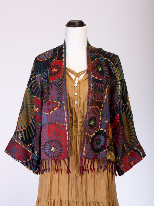 Kashmiri soft fringed wool jacket. Amara Size 12