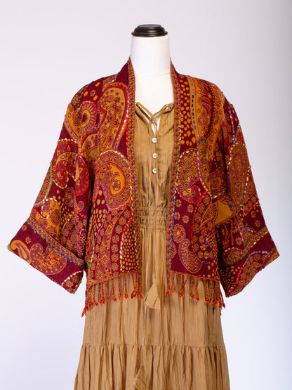 Kashmiri soft fringed wool jacket. Dal Lake Size 14