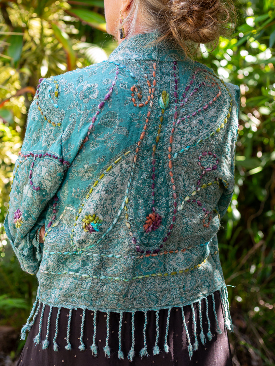 Kashmiri soft fringed wool jacket. Zarafshan Size 10