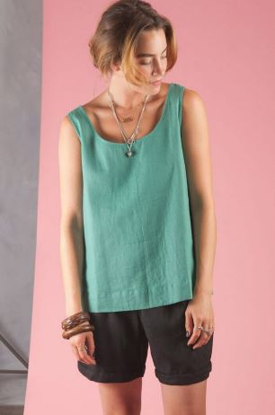 Linen Tank top Teal - size m