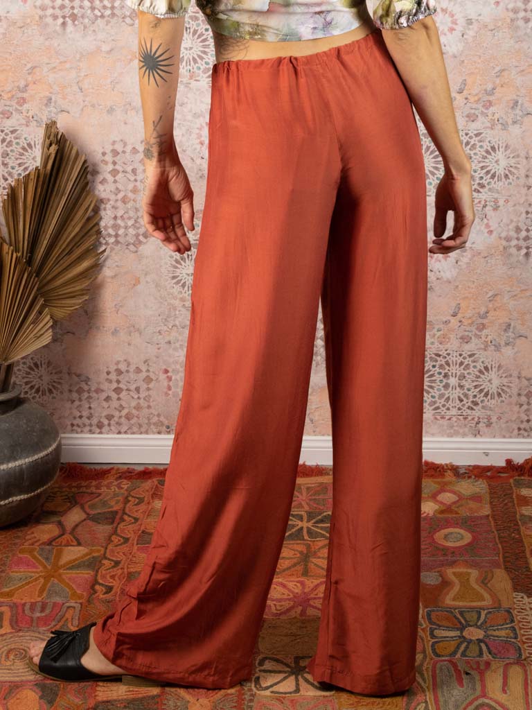 Lounge pants in silk-linen EXTRA LONG