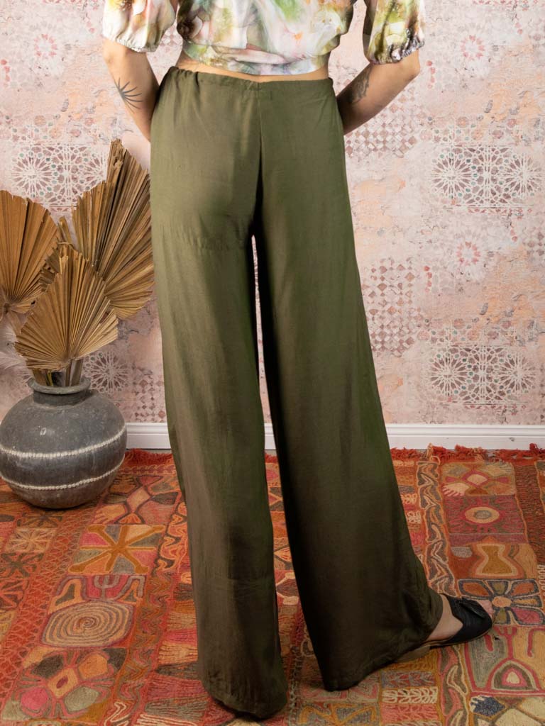 Lounge pants in silk-linen EXTRA LONG