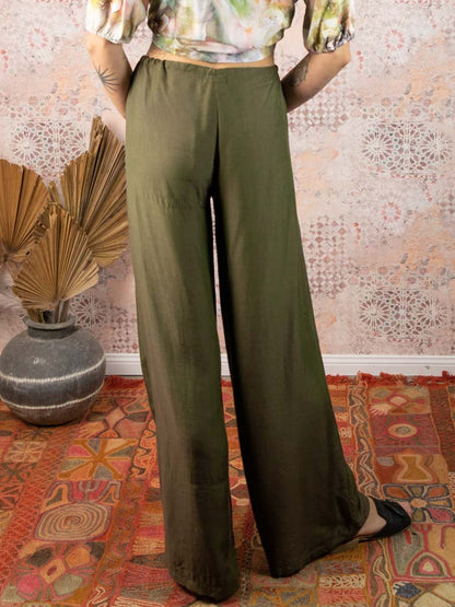 Lounge pants in silk-linen EXTRA LONG