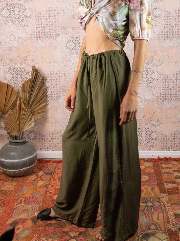 Lounge pants in silk-linen EXTRA LONG