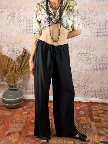 Lounge pants in silk-linen EXTRA LONG