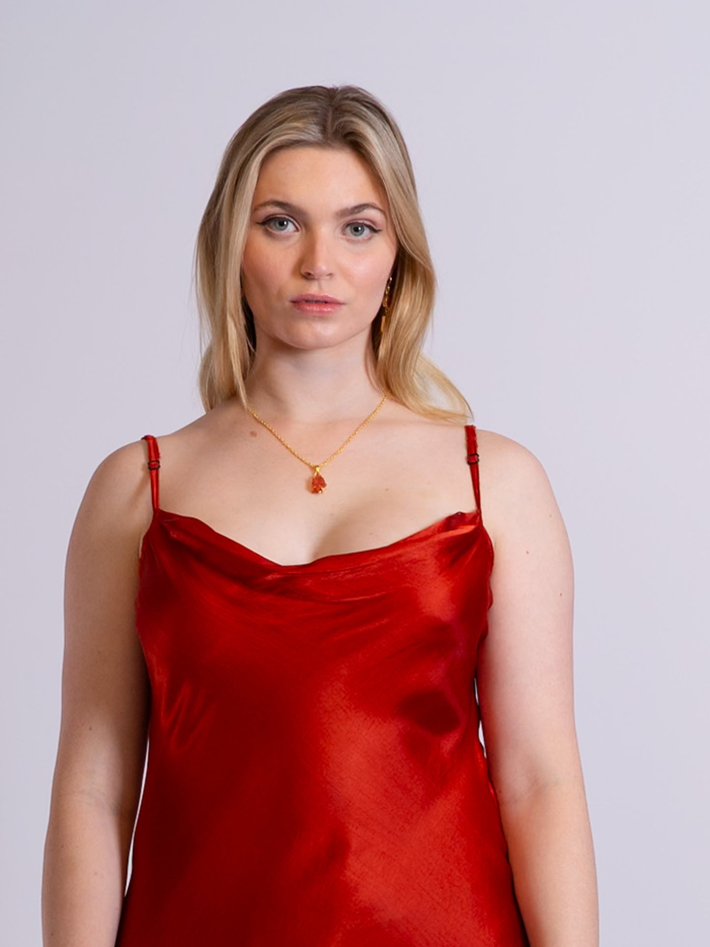 Crystal gold necklace Carnelian