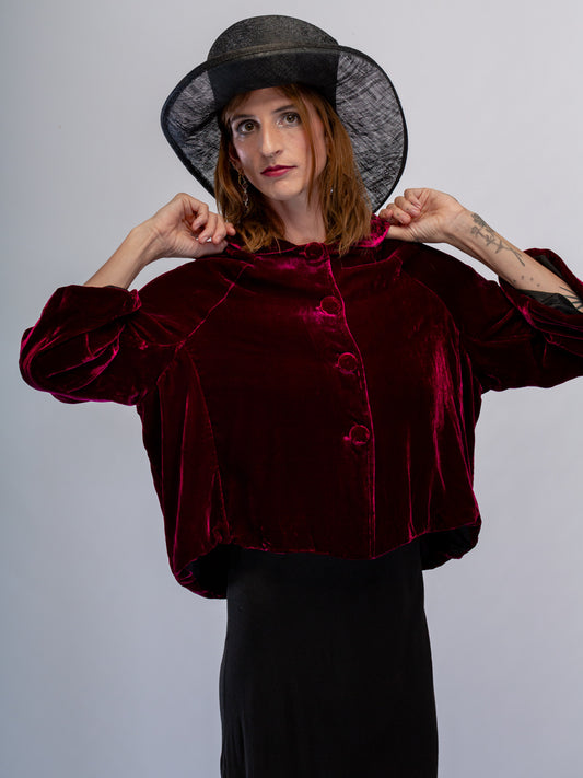 Pip Cropped Silk Velvet Jacket