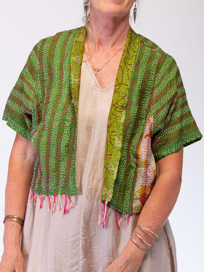 Boho Silk Chic Jacket. Grasslands Size 14
