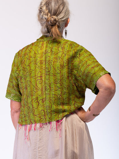 Boho Silk Chic Jacket. Grasslands Size 14