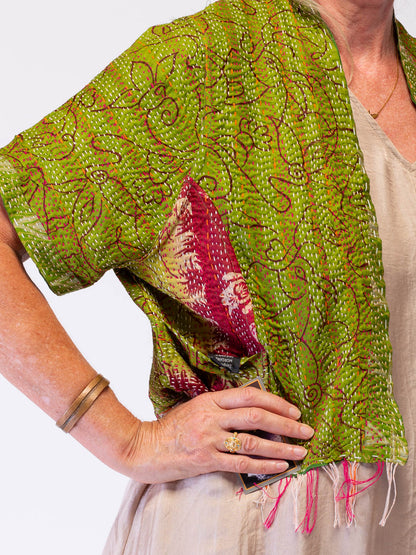 Boho Silk Chic Jacket. Grasslands Size 14