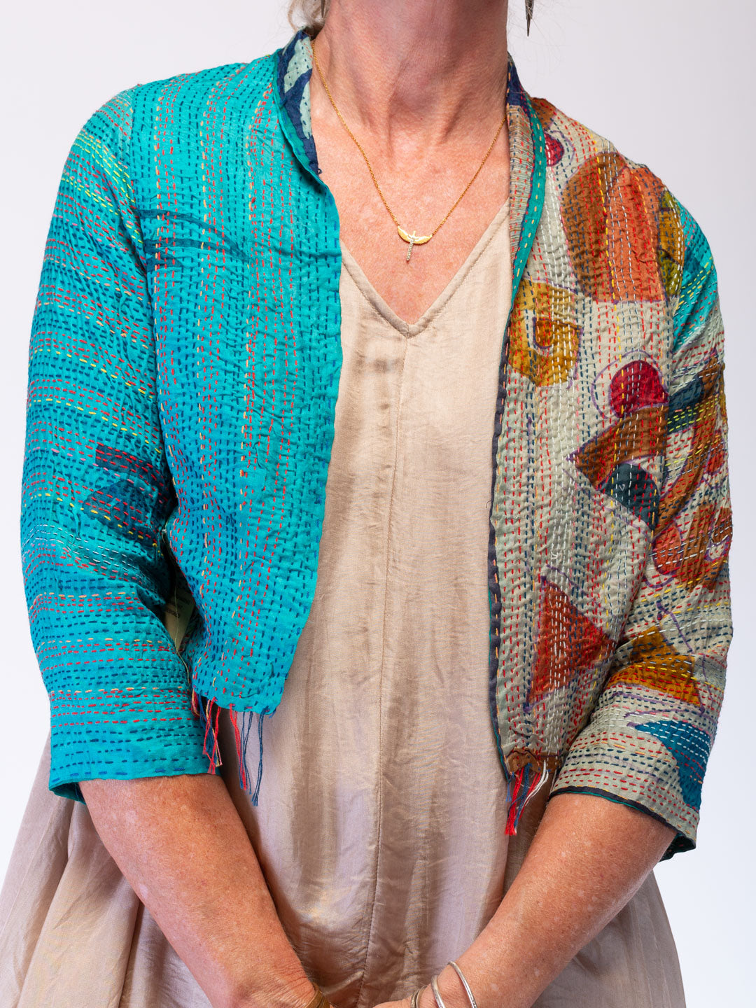 Boho Silk Chic Jacket. Autumn Size 10