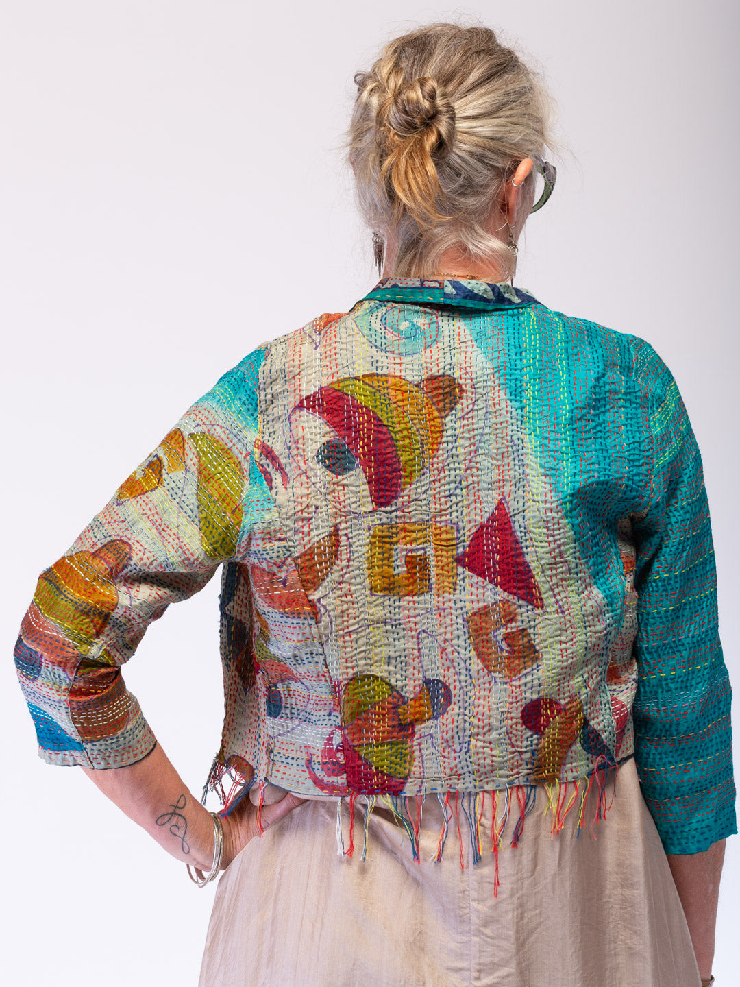 Boho Silk Chic Jacket. Autumn Size 10