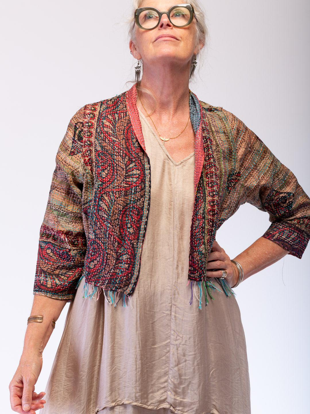 Boho Silk Chic Jacket. Stay True. Size 12