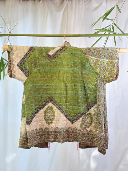 Flidais — Reversible Silk Kantha Kimono