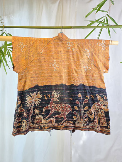 Batik Beauty — Reversible Silk Kantha Kimono