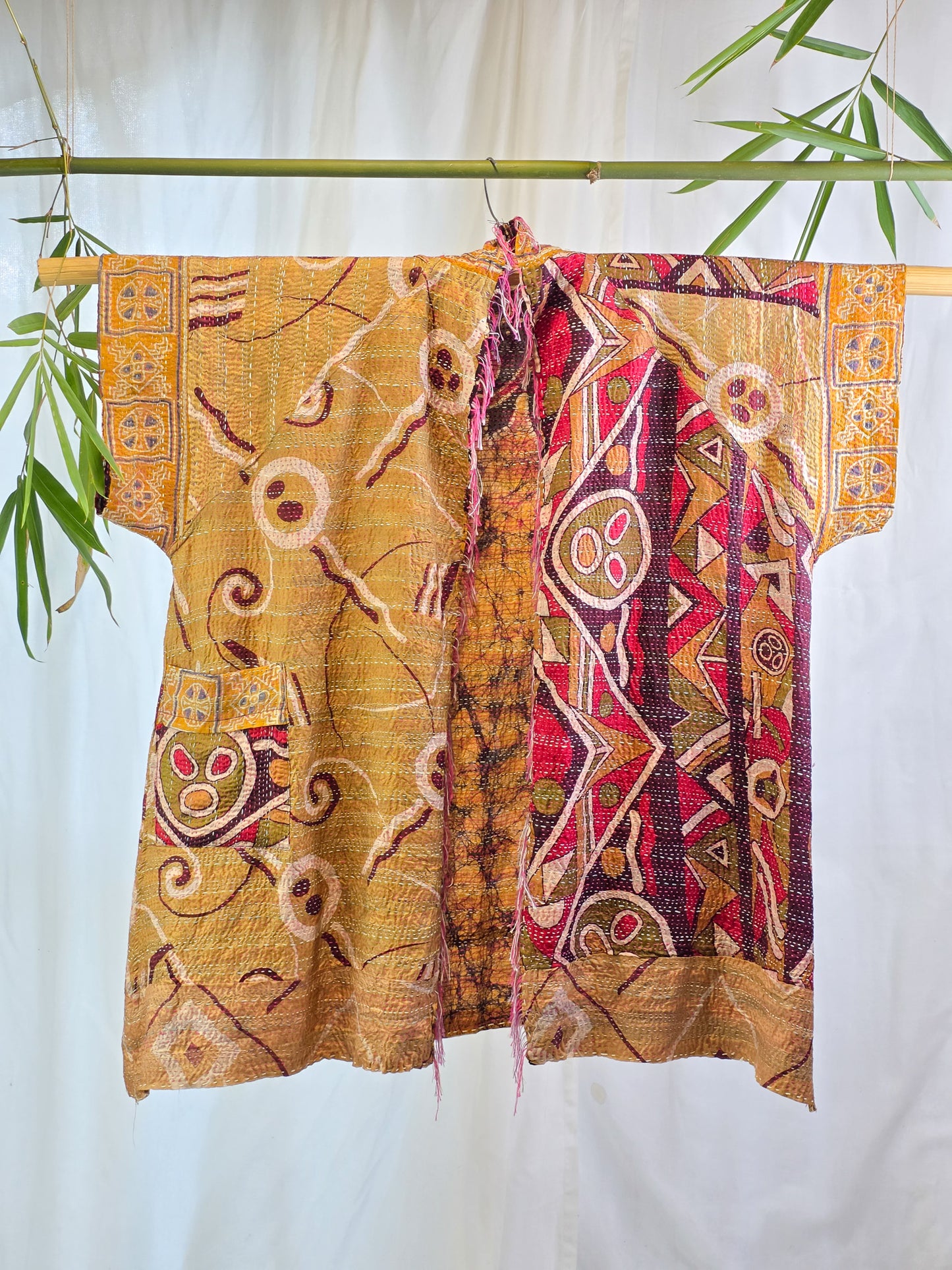 Mystical Connection — Reversible Silk Kantha Kimono