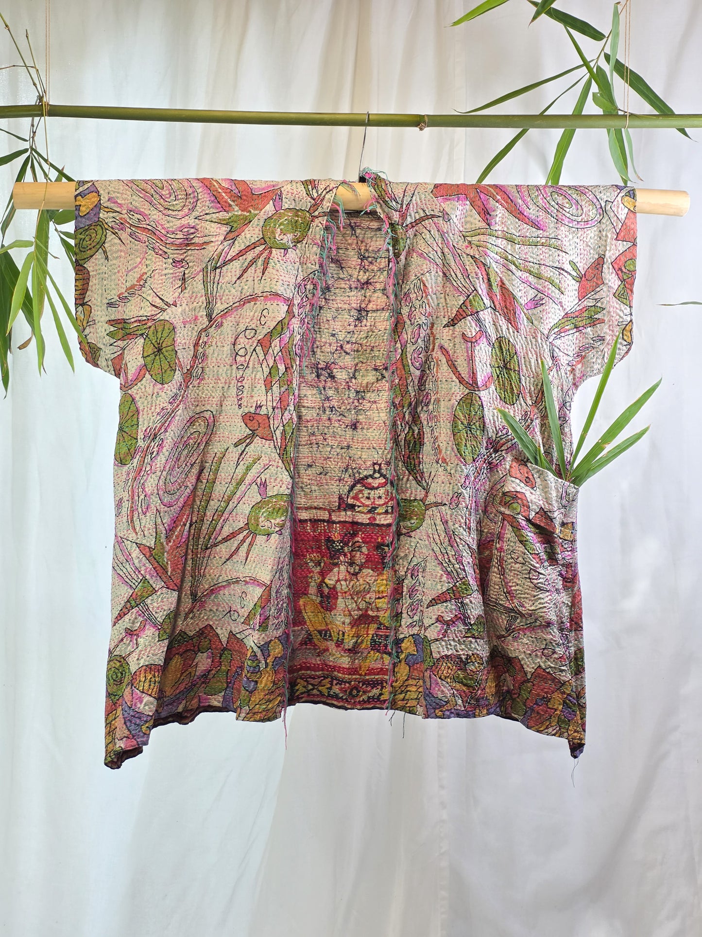 Natural Divinations — Reversible Silk Kantha Kimono