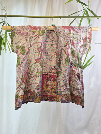 Natural Divinations — Reversible Silk Kantha Kimono