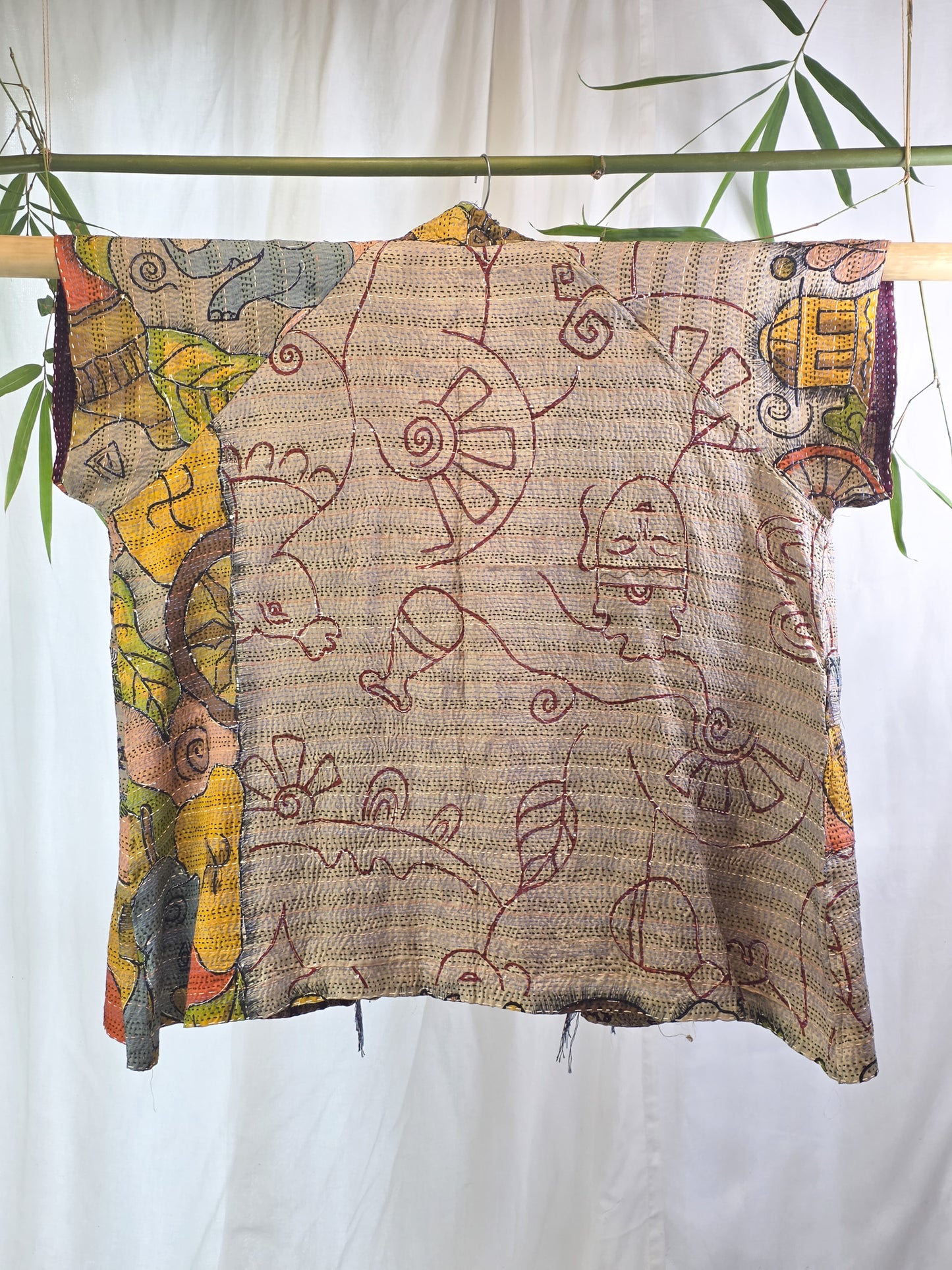 Sweet Optimism — Reversible Silk Kantha Kimono