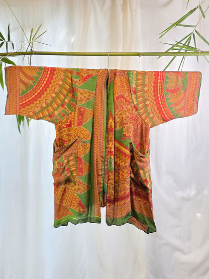 Little Girl Found Silk Crepe Kimono - 70's flair