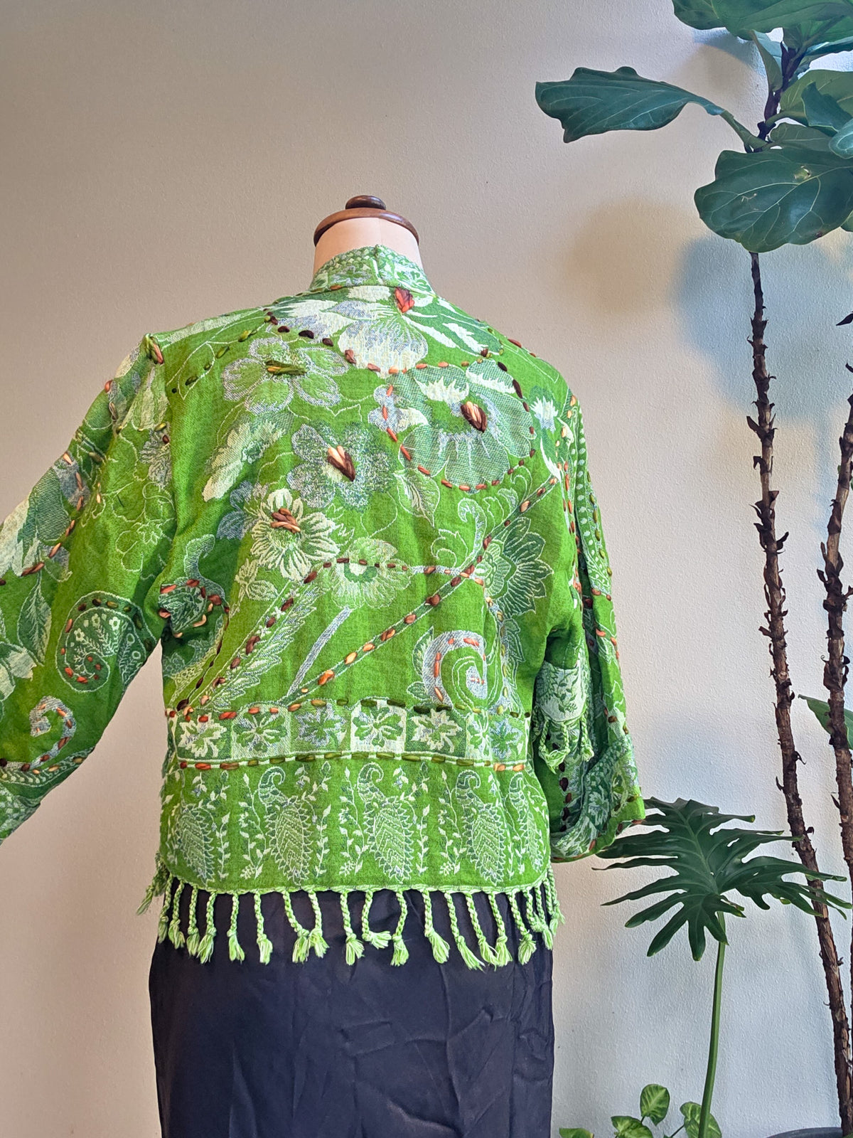 Kashmiri soft fringed wool jacket. Amara Size 12