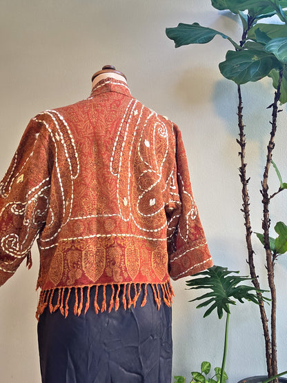 Kashmiri soft fringed wool jacket. Dal Lake Size 14