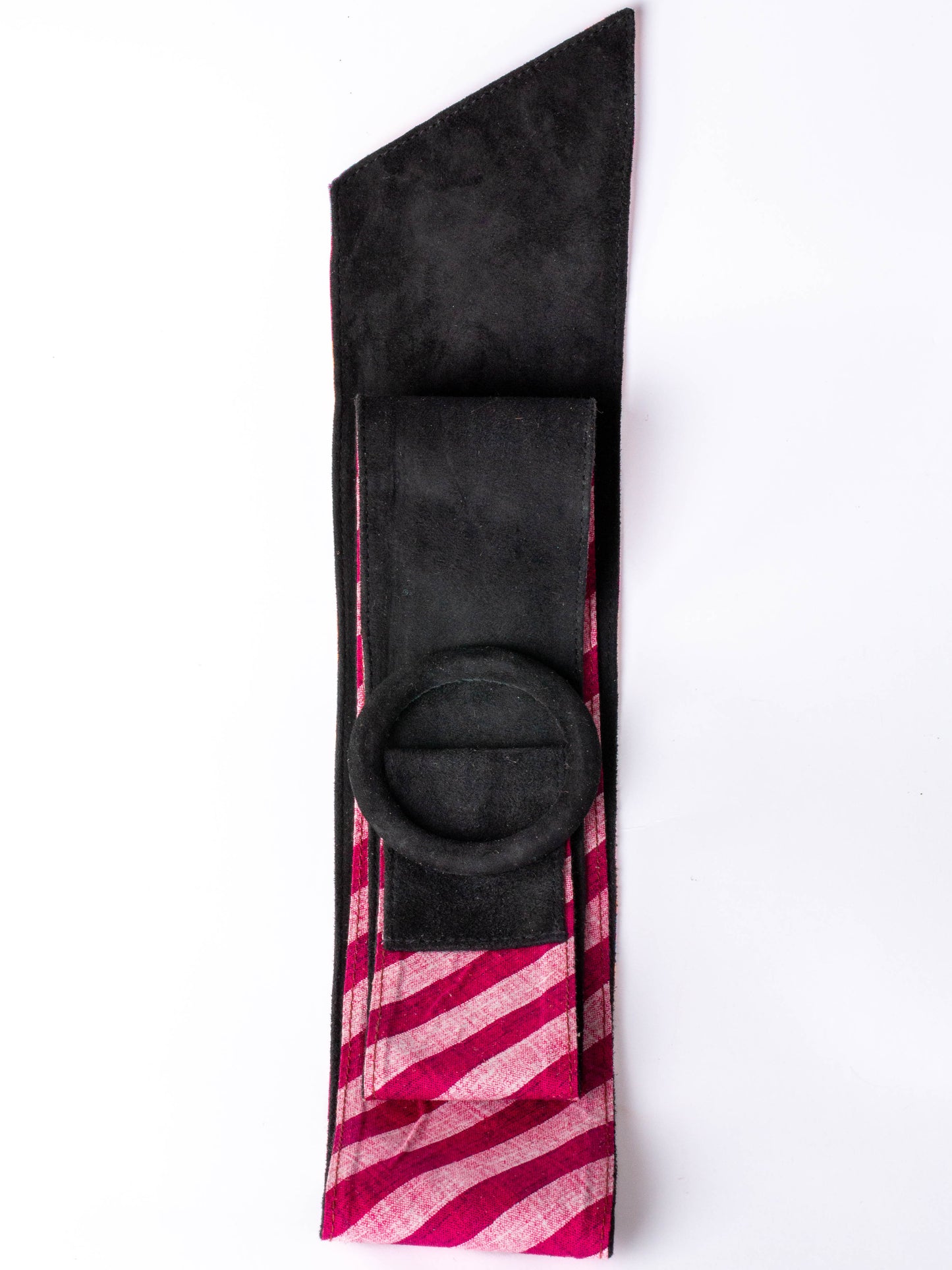 Bianca suede & batik reversible belt black