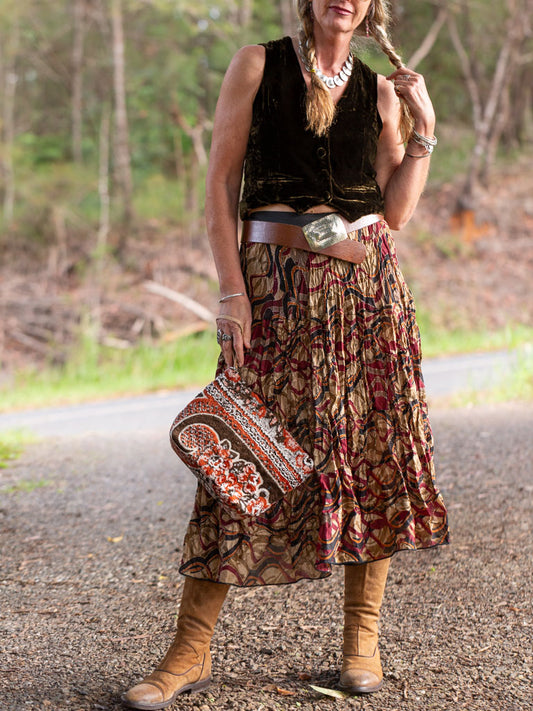 Catalina Tiered Skirt Autumn Forest