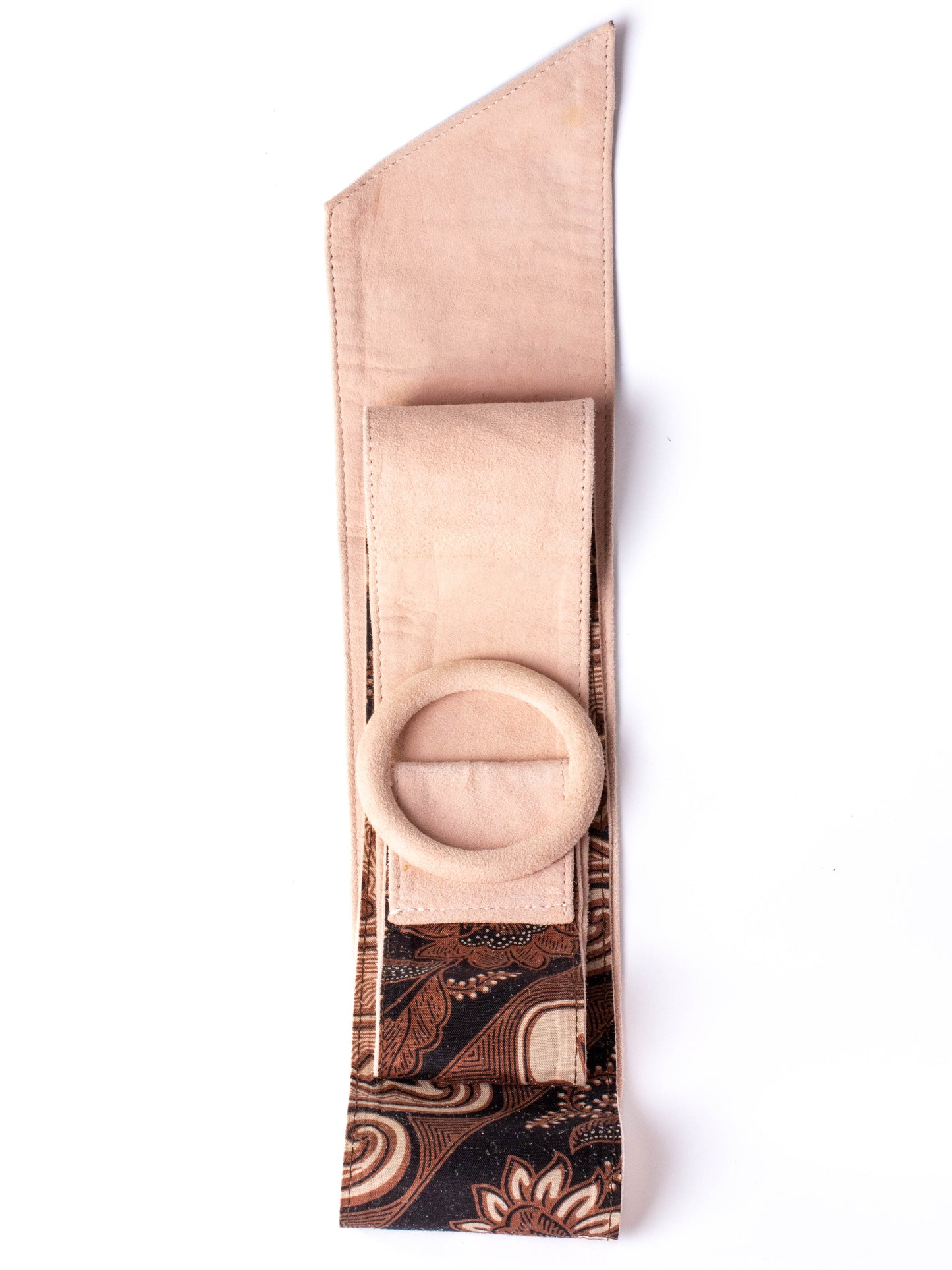 Bianca suede & batik reversible belt shell