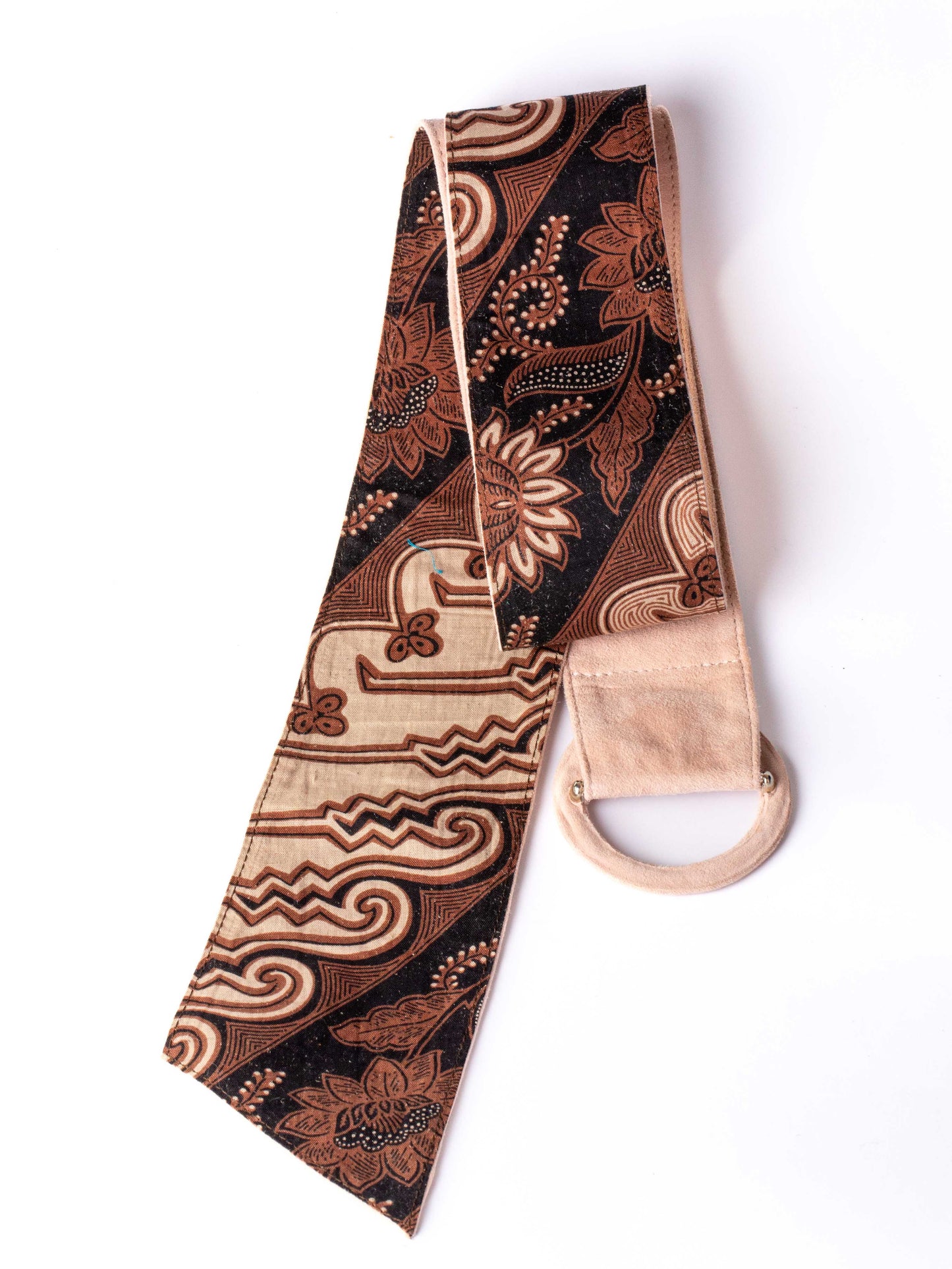 Bianca suede & batik reversible belt shell