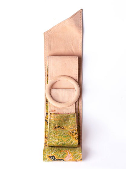 Bianca suede & batik reversible belt shell