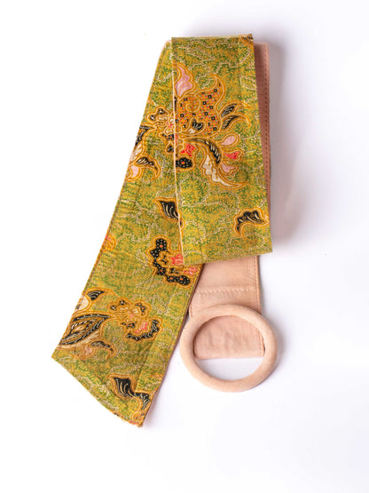 Bianca suede & batik reversible belt shell