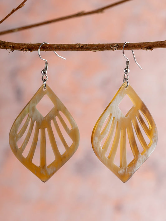 Natural Horn Earring Radiant Light