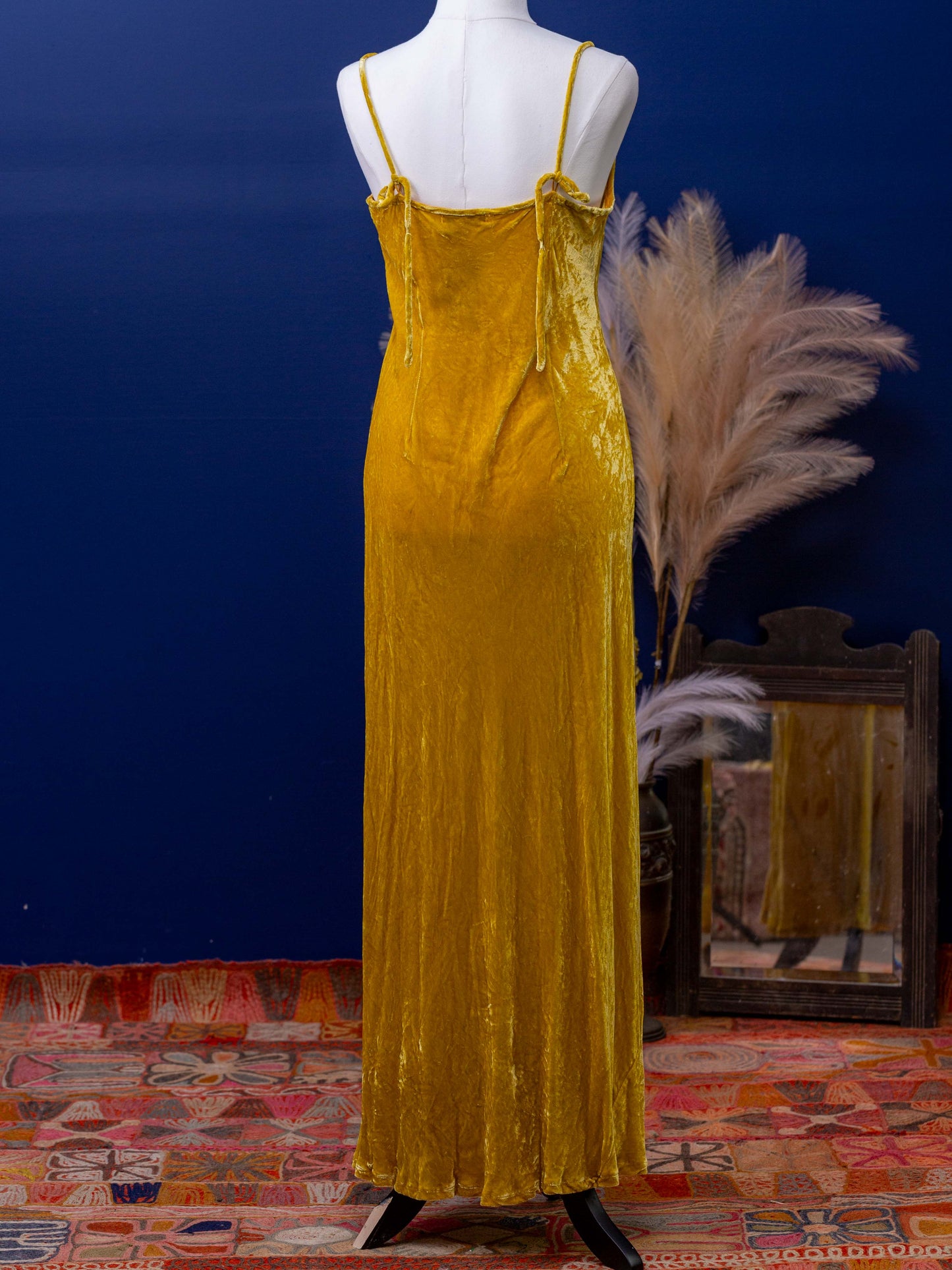 Silk Velvet Slip Maxi Gold