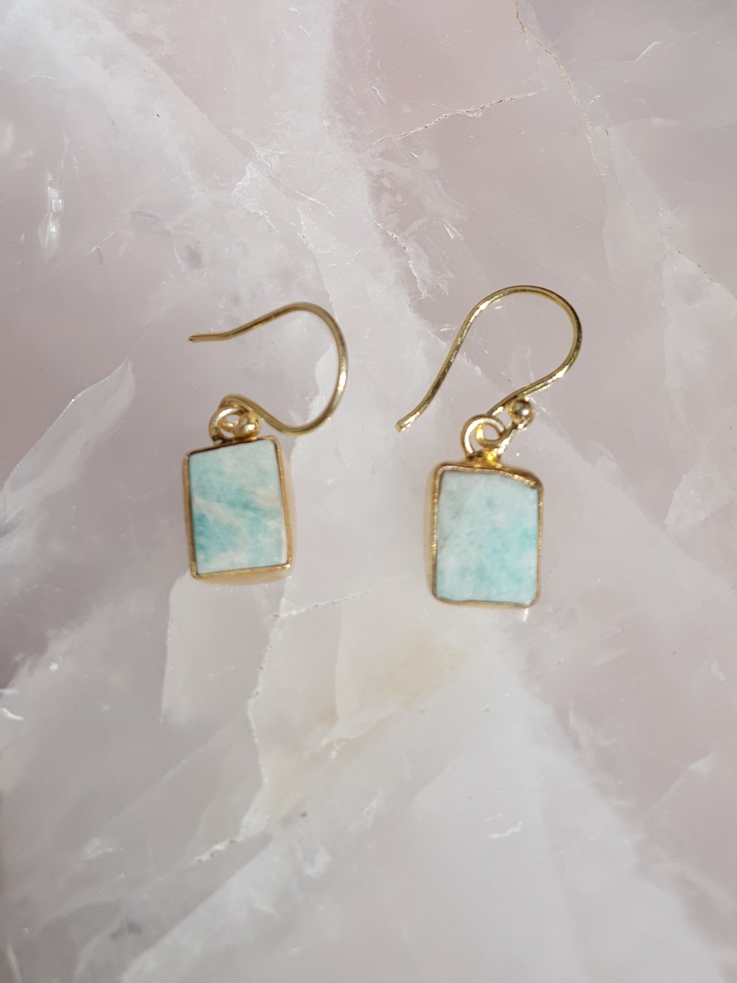 Larimar single drop earrings