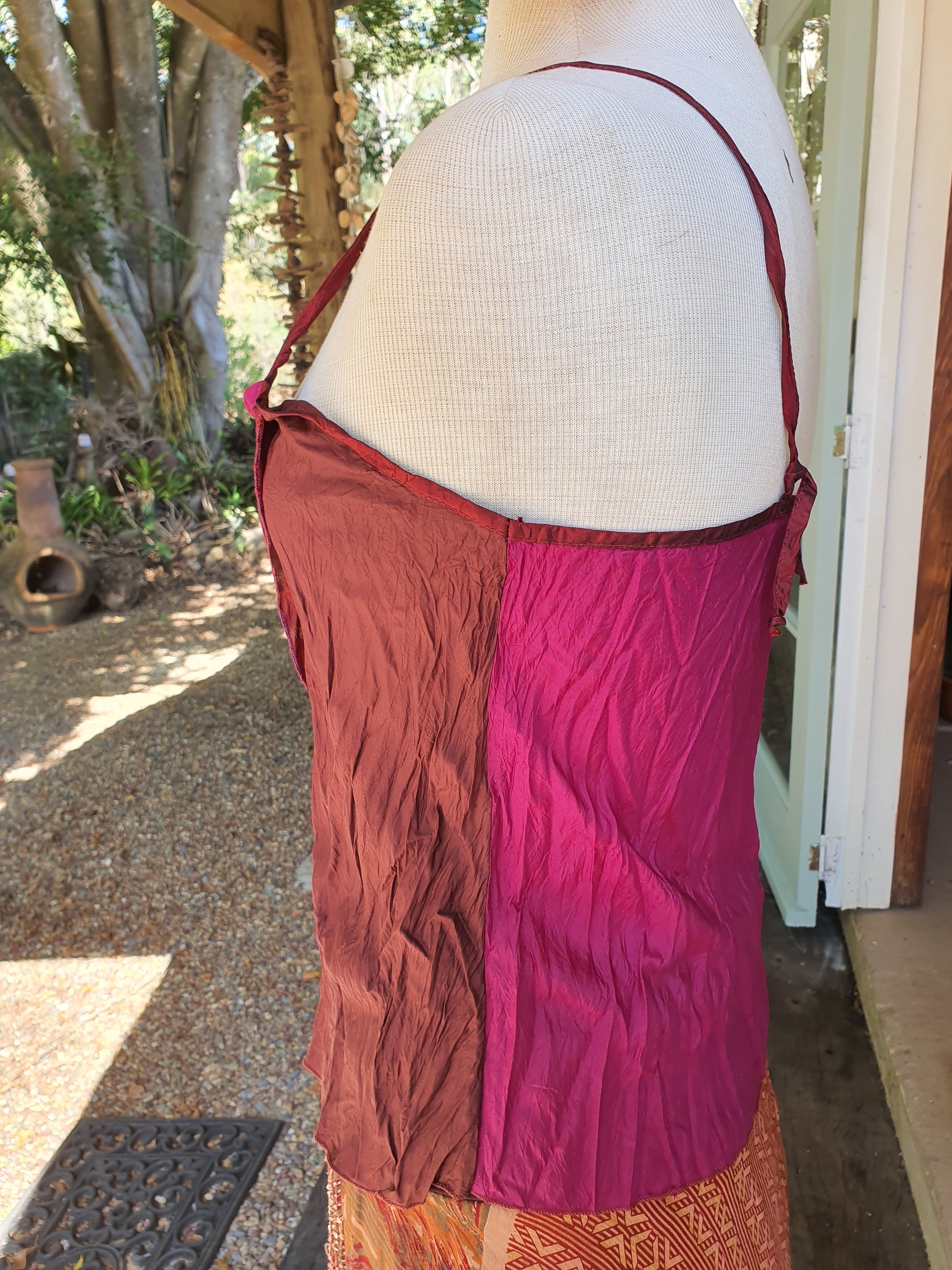 Side view of a silk slip 